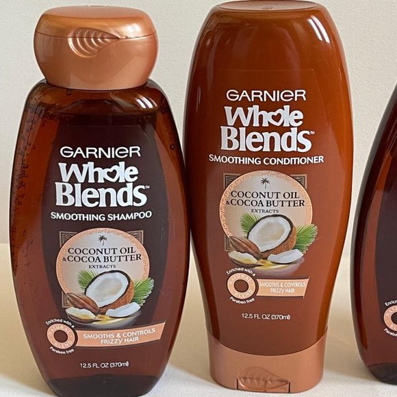 Garnier Whole Blends Shampoo & Conditioner 12.5 Oz Each Coconut Oil Cocoa Butter - Picture 2 of 3